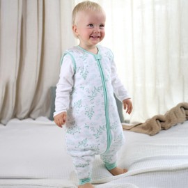 Mama Cheetah Toddler Sleep Sack with Feet 3T - 4T, 2.5 TOG Organic Cotton Baby Sleeping Bag with Legs, Baby Wearable Blankets for Walkers w/ 2-Way Zipper, Baby Sleep Sack for Girls & Boys, Large