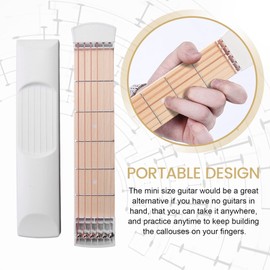 Dovhmoh Pocket Guitar Practice Neck for Beginners, Guitar Trainer 6 Fret, Portable Guitar Cord, Practice Tool