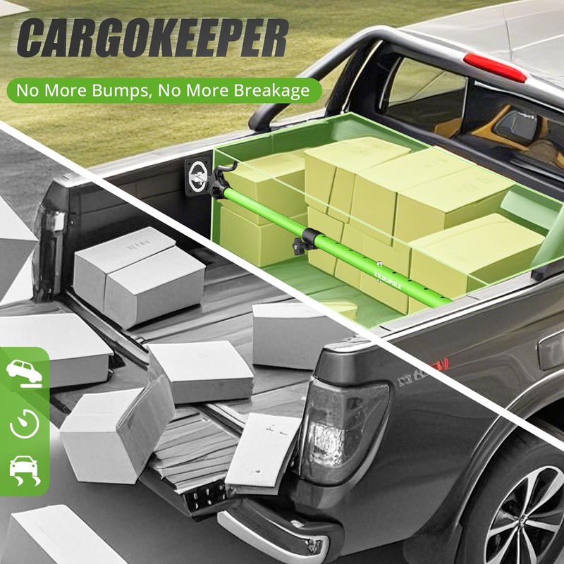 KILOUPOLE Adjustable Cargo Bar, 40" to 79" Non-Slip Truck Bed