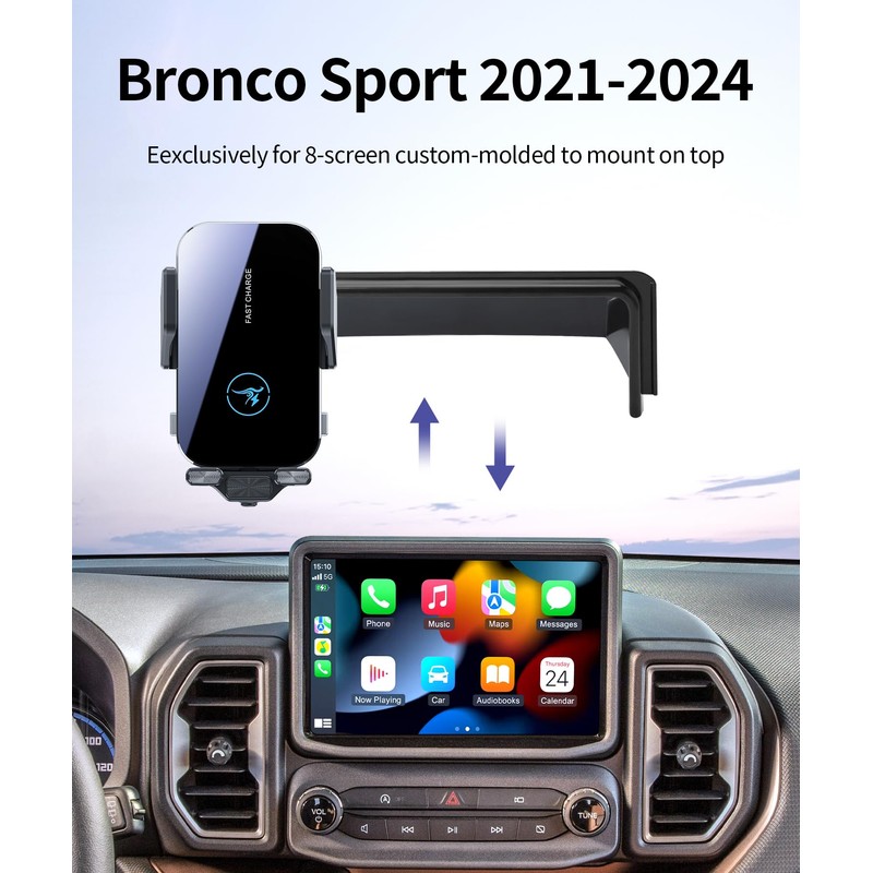 Wireless Charger Car Phone Holder for Ford Bronco Sport 2021-2024,8"