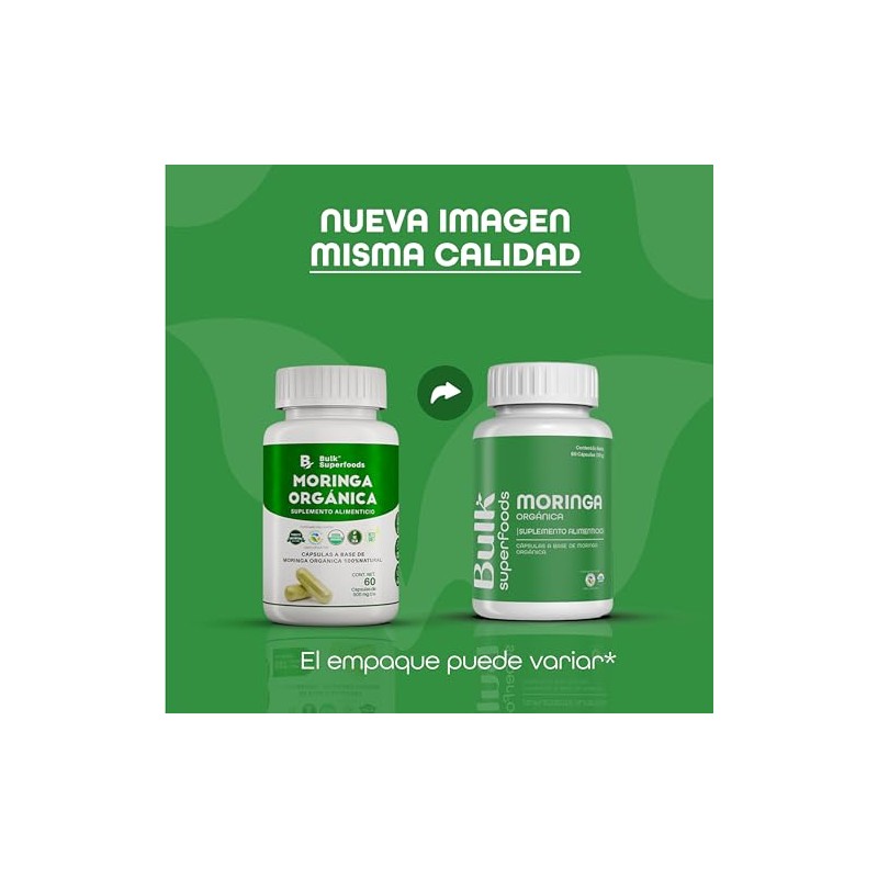 BULK SUPERFOODS Moringa Pura Orgánica 100 Natural