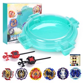 AIBREAY Stadium Burst Set - 6 Spinning Tops, 2 Launchers, 1 Arena, Battle Spinner Arena for 6+ Years Old Kids, High-Speed Action, Game Toy Gift for Boys
