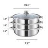 Steamer Pot for Cooking 11 inch, Steamer Pots 3-tier Multipurpose