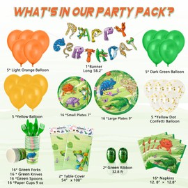 WERNNSAI Reptile Party Supplies Set - 137 PCS Reptile Birthday Party Decorations for Boys Jungle Camping Party Supplies Snakes Lizard Banner Tablecloth Plates Cups Napkins Balloons Serves 16 Guests