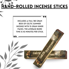 SOUL STICKS Hand-Rolled Incense Sticks Mystic Spirit Blends 180 Gram 12 Pack Box | 100% Natural Masala Incense Organic Home Fragrance Agarbatti (Celtic Summer)