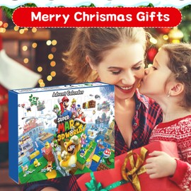 Christmas Advent Calendar 2024, 24 Days of Christmas Countdown Calendar with 24Pcs Super Bro Toys Doll for Xmas Stocking Stuffer Gifts Idea (Blue)