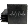 Slate Coasters with Baseball Heartbeat: Laser-Etched Fun for Sports Enthusiasts!