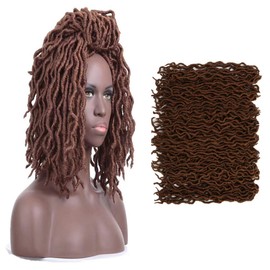 Themishair 18" 8Packs/Lot Wavy Gpysy Locs Crochet Hair Pre-Looped Wavy Faux Locs Synthetic Braiding Hair Nu Locs Freetress Braids Hair Extensions(8Packs/Lot,30)