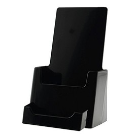 Marketing Holders 4âW Tri Fold Holder with Business Card Pocket Black Premium Pack of 10 Counter Top Brochure Organizer Take One Handout Maps Menu Display Slot Maps Menu Booklet