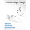 Half Hoops Heart Earrings Studs, 925 Sterling Silver Tiny Sleeper