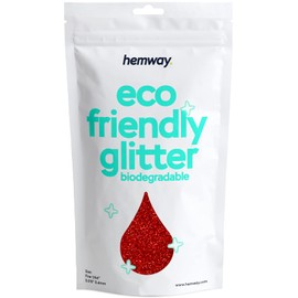 Hemway Eco Friendly Biodegradable Glitter 100 g / 3.5 oz Organic Cosmetic Safe Sparkle Vegan for the Face, Eyeshadow, Body, Hair, Nail and Festival Make-Up, Craft - 1/64 Inch 0.015 Inch 0.4 mm - Red