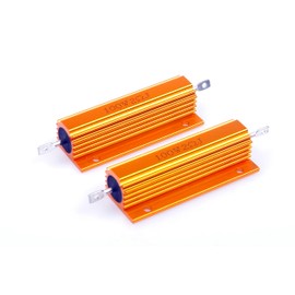 LM YN 100 Watt 2 Ohm 5% Wirewound Resistor Electronic Aluminium Shell Resistors Gold (Pack of 2)