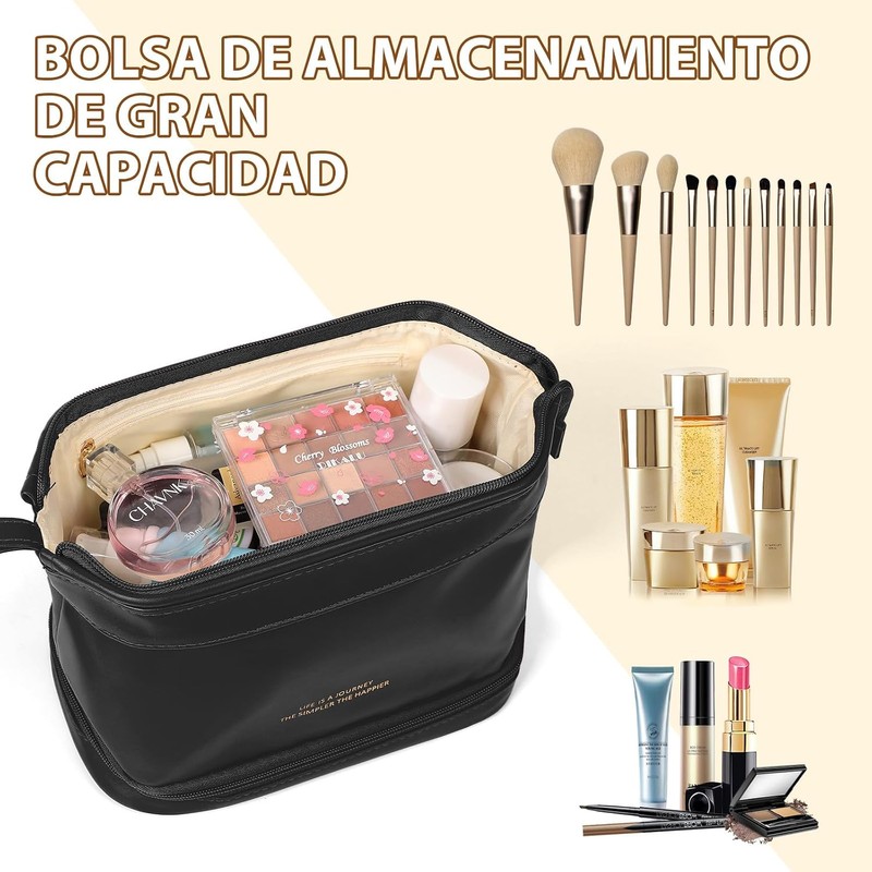 Bolsa de Maquillaje Grande ASVEL 20251226-01 – Doble Capa Impermeable