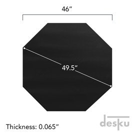 DESKU - Octagon Gaming Chair Mat, Computer and Office Chair Mat for Hard Floors, Black, 46 Inches x 49.5 Inches, Made in The USA