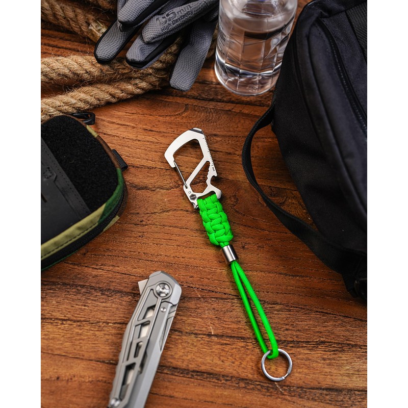 [KeyUnity] KC04 Paracord Keychain with Carabiner, Stainless Steel Carabiner with