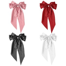 Pack of 4 Bow Hair Clips, Large Bow Hair Clips, Plain Bow Hair Clips, Streamer Bow Hair Clips, Women's Back Hair Clips, Cute Girls Hair Clips