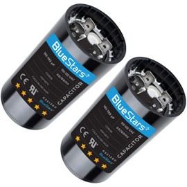 2 Packs 161-193 uf/MFD 125 VAC ±20% 50/60 Hz CD60 Round Motor Well Pump Start Capacitor Replacement Part by BlueStars - Exact Fit for Central Air-Conditioners, Heat Pumps, Condenser Fan Motors