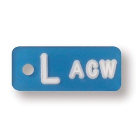 X-Ray Markers (Mark-Clear Plastic) - Blue, White Letters, Left ONLY, 3/8" Lead Letter "L"