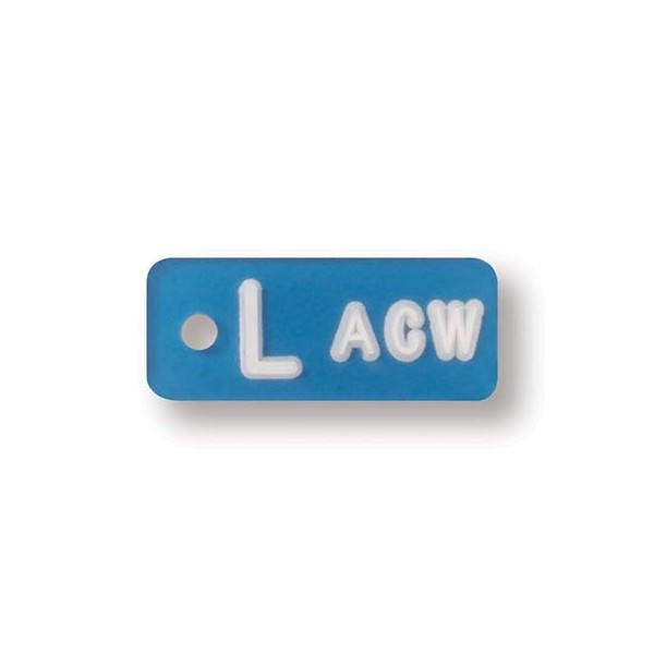 X-Ray Markers (Mark-Clear Plastic) - Blue, White Letters, Left ONLY,
