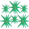 PartyWoo Green Star Balloons 6 pcs, One-Piece 14-Pointed Starburst Balloons,