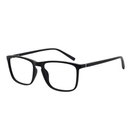 OCCI CHIARI Reading Glasses Men's Rectangle Reader Durable Spring Hinge (Black, 4.00)