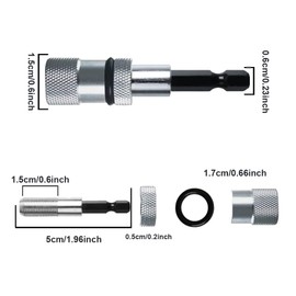 Pack of 3 Drywall Bit, Magnetic Quick Change Bit Holder, Bit Holder, Drywall Bit, 1/4 Inch Hex Shank Drywall Attachment for Cordless Screwdrivers and Hand Drills (Silver)