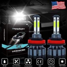 Unbranded H11 4-Side LED Headlight Kit HIGH LOW Beam Fog Bulbs High Power White 6000K Lamp