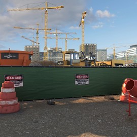 Amgo 5' x 50' Green Fence Privacy Screen, Commercial Standard Heavy Duty Windscreen with Bindings & Grommets, 90% Blockage, Cable Zip Ties Included (We Make Custom Size)