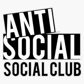 2-Pack Anti Social Club Vinyl Sticker 3.5x3.5 Inches Anti Social Decal for Car Bumper Truck Van SUV Window Mom Boat Cup Tumblers Laptop Waterbottle Adults
