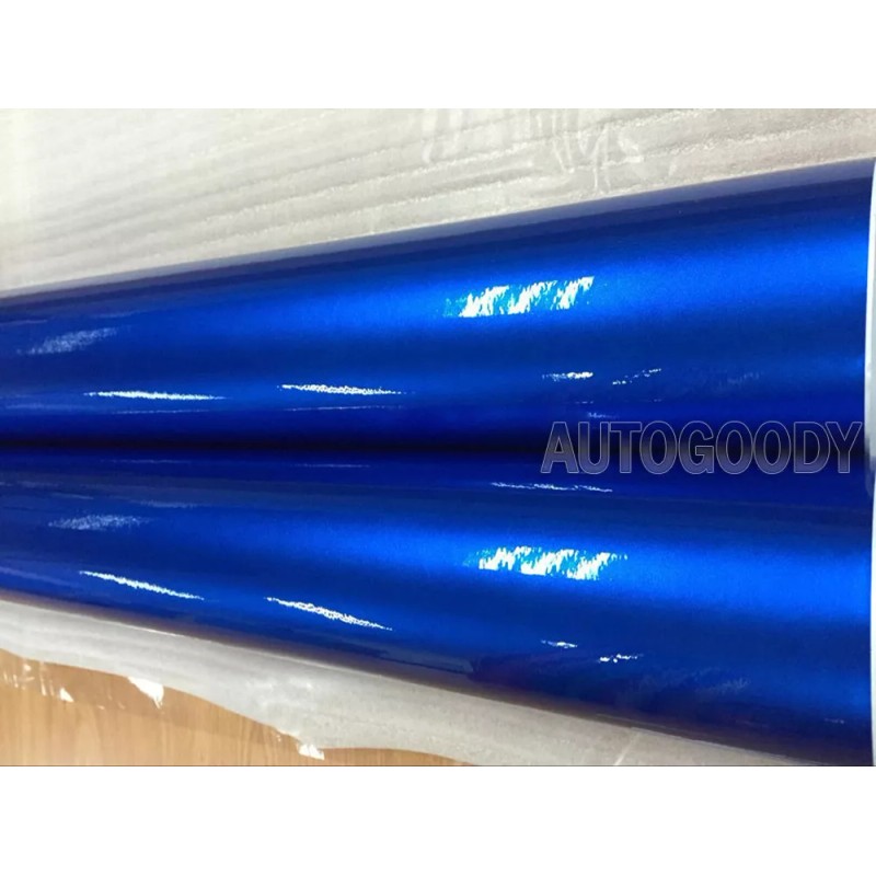 AUTOGOODY 60" x 60" Super Gloss Metallic Blue Vinyl Film