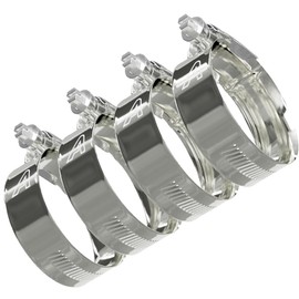 4 Pack - 35mm > 50mm Worm Drive Jubilee Type Hose Pipe Clips Zinc Plated