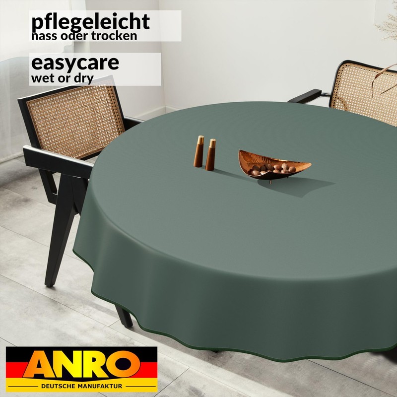 ANRO Oilcloth Tablecloth, Washable, Oilcloth, Garden Tablecloth, Outdoor, Indoor, Round,