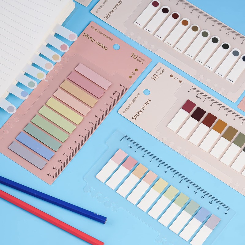 12 Sheets Sticky Book Tabs, Flag Sticky Tabs for Notebooks,