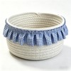 Round Storage Basket, Small Decorative Storage Bin for Bedroom, Kitchen,