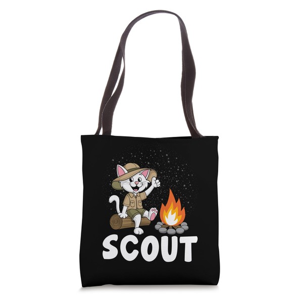 Cat Scout Camping Scouting Scouts Camper Tote Bag