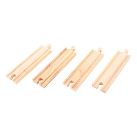 Bigjigs Rail Medium Straights (Pack of 4) - Other Major Wooden Rail Brands are Compatible