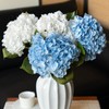 DUYONE 4PCS Artificial Flowers Large Hydrangeas Flowers Latex Bouquet for