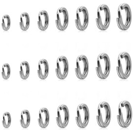 FUSIGO Split Rings Fishing Stainless Steel Lure Split Rings, 120Pcs Heavy Duty Double Split Rings Lure Connectors Flattened Hyper Wire Rings Fishing Terminal Tackle 8.0mm 100LB