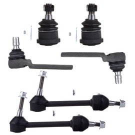 ALEGE 6Pcs Front Suspension Kit,Fit for Ford Crown Victoria 1995-1997 for Lincoln Town Car 1995-1997,Front Lower/Upper Ball Joint and Sway Bar End Link