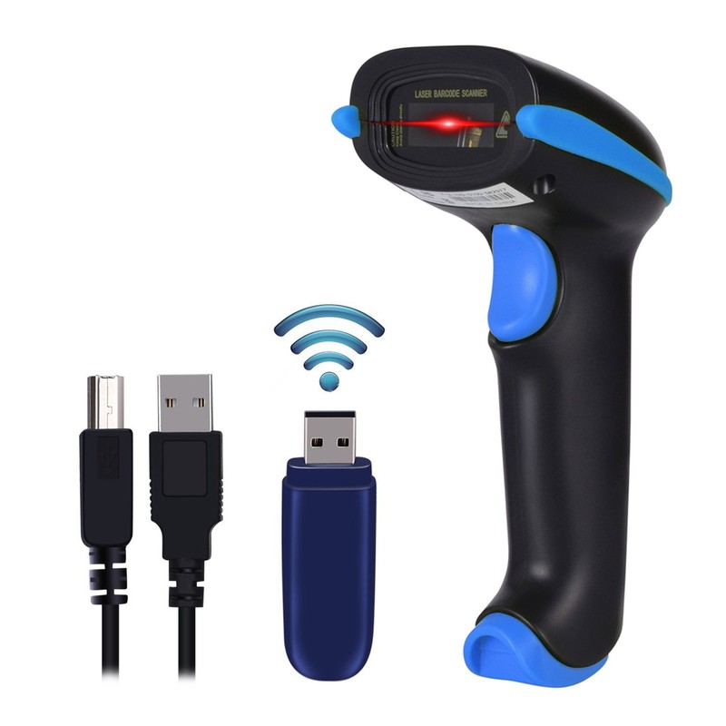 WoneNice 2.4G Wireless Barcode Scanner – 1D Handheld Cordless Barcode