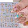2 Sheets Sun Moon Nail Art Stickers Decals 5D Embossed