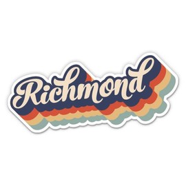 Squiddy Richmond Virginia Layered Retro Style - Vinyl Sticker for Car, Laptop, Notebook (5" Wide)