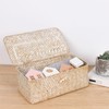 FEIALNDUO Wicker Shelf Baskets with Lid,Seagrass Storage Basket Bins Rectangular