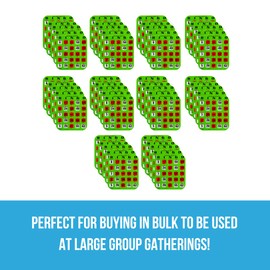 Regal Bingo Bulk Bingo Cards with Sliding Windows - Reusable Large Print Bingo Game Cards for Adults Large Group - 50 Pack, Green