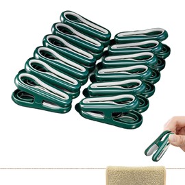 happykau 12-Piece Set Clothespins, Strong, No Marks, Windproof, for Clothes Drying, Hanger Fixation, Pole Stop Clip, Multi-Purpose, Stylish (Green)