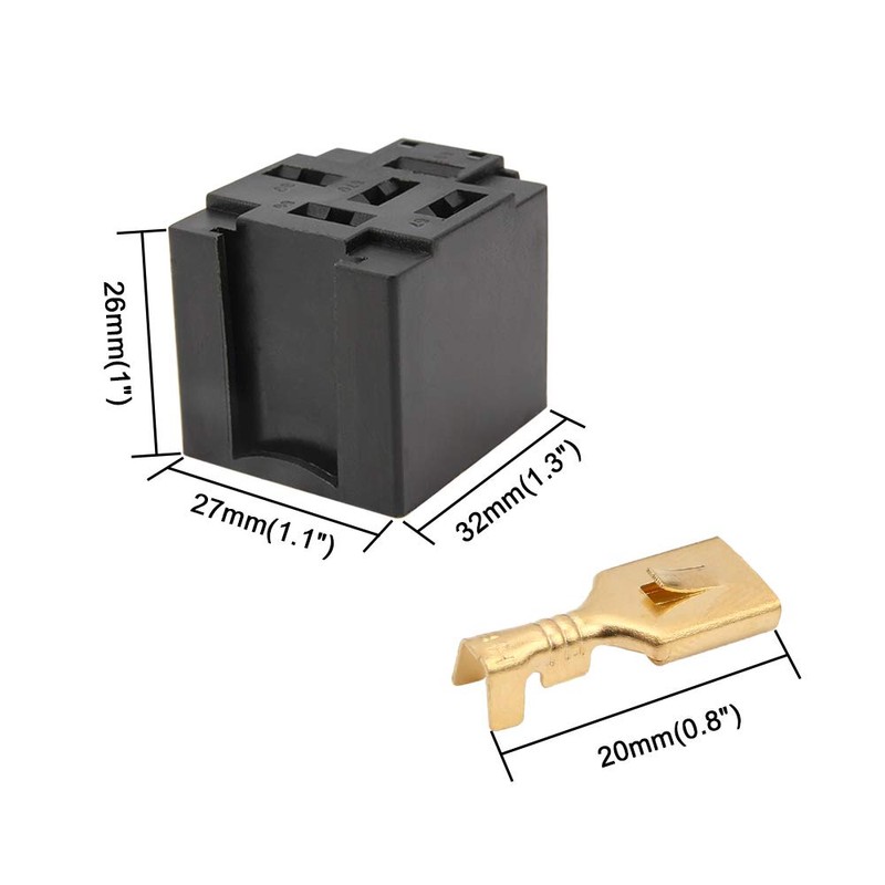 Senzeal 30A 5 Pin Relay Connector Socket with 25 x