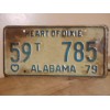 1979 ALABAMA LICENSE PLATE HEART OF DIXIE. VINTAGE AUTO TAG
