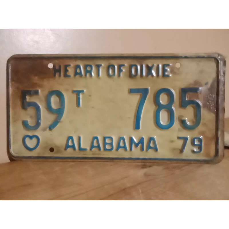 1979 ALABAMA LICENSE PLATE HEART OF DIXIE. VINTAGE AUTO TAG