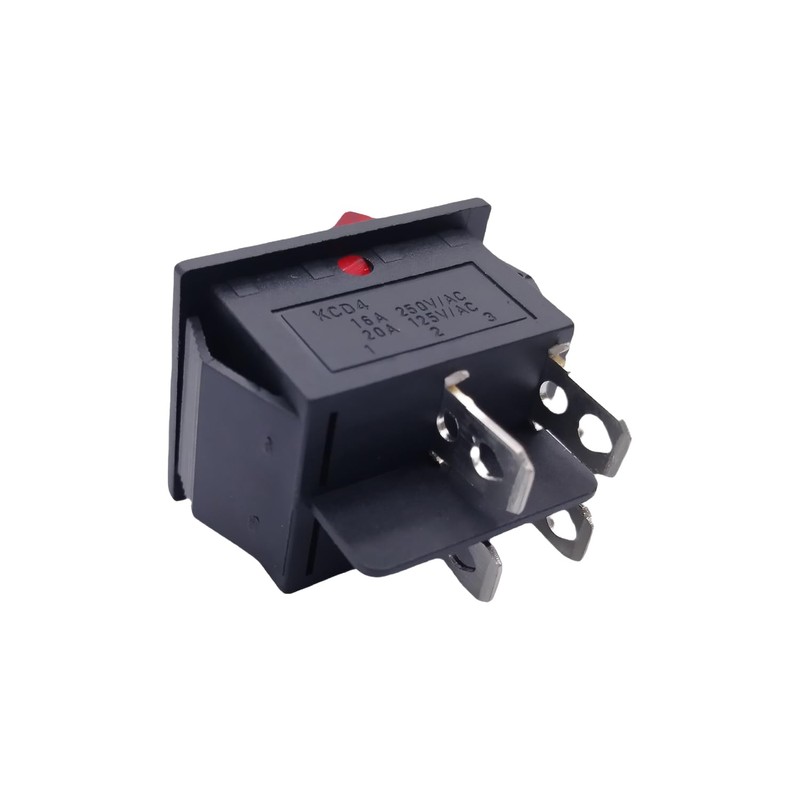 1Pcs KCD4 red Rocker Switch, 4 pin with Light AC250V