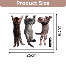 TUYOBG Living Room Cat Sticker 1 Piece with 3 Cats - Cats Jumping Wall Stickers & Simulated Tiger Cat Wall Sticker for Bedroom, Switch and Wall - Removable Wall Stickers Cat Decoration